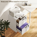 HOMCOM File Cabinet, Lockable Filing Cabinet For A4 Letter, White