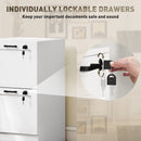 HOMCOM File Cabinet, Lockable Filing Cabinet For A4 Letter, White