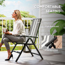 Outsunny Rattan Folding Chair w/ 5-Position Adjustable Backrest