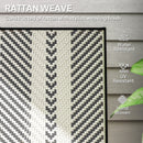 Outsunny Rattan Folding Chair w/ 5-Position Adjustable Backrest