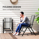 Outsunny Rattan Folding Chair w/ 5-Position Adjustable Backrest