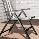 Outsunny Rattan Folding Chair w/ 5-Position Adjustable Backrest