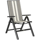 Outsunny Rattan Folding Chair w/ 5-Position Adjustable Backrest