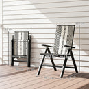Outsunny Rattan Folding Chair w/ 5-Position Adjustable Backrest