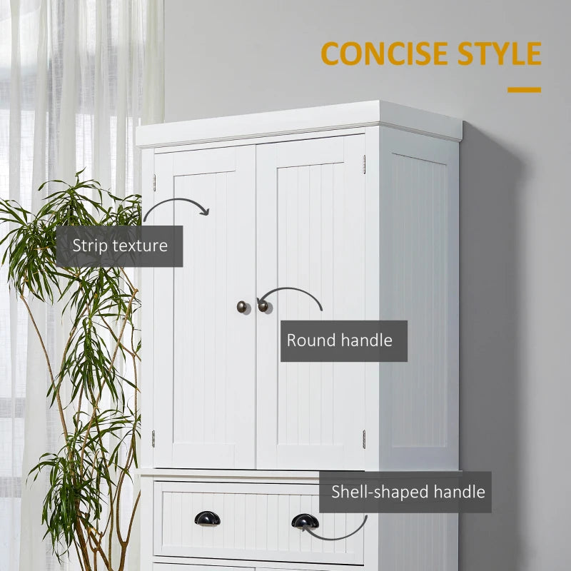 Storage Cabinet Cupboard Drawer Kitchen Pantry Home Organizer Furniture - White
