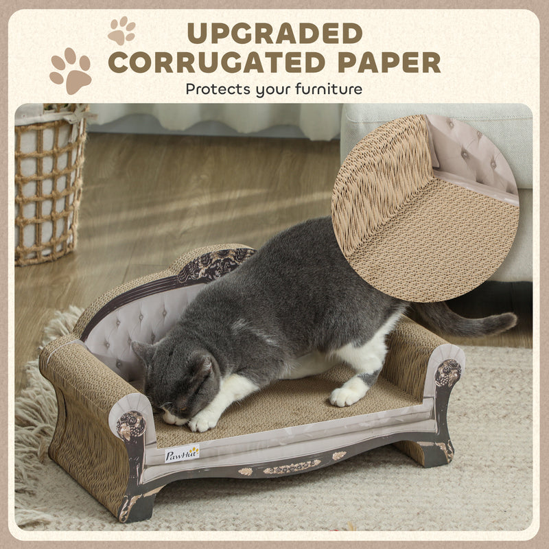 PawHut Cat Scratching Board with Organic Catnip for Indoor Cats, Brown