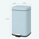 HOMCOM 20L Kitchen Pedal Bin, Metal Rubbish Bin With Soft-close Lid