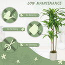 HOMCOM 120cm Artificial Dracaena Tree With Bendable Trunks For Home Decor