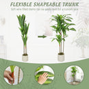 HOMCOM 120cm Artificial Dracaena Tree With Bendable Trunks For Home Decor