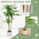 HOMCOM 120cm Artificial Dracaena Tree With Bendable Trunks For Home Decor