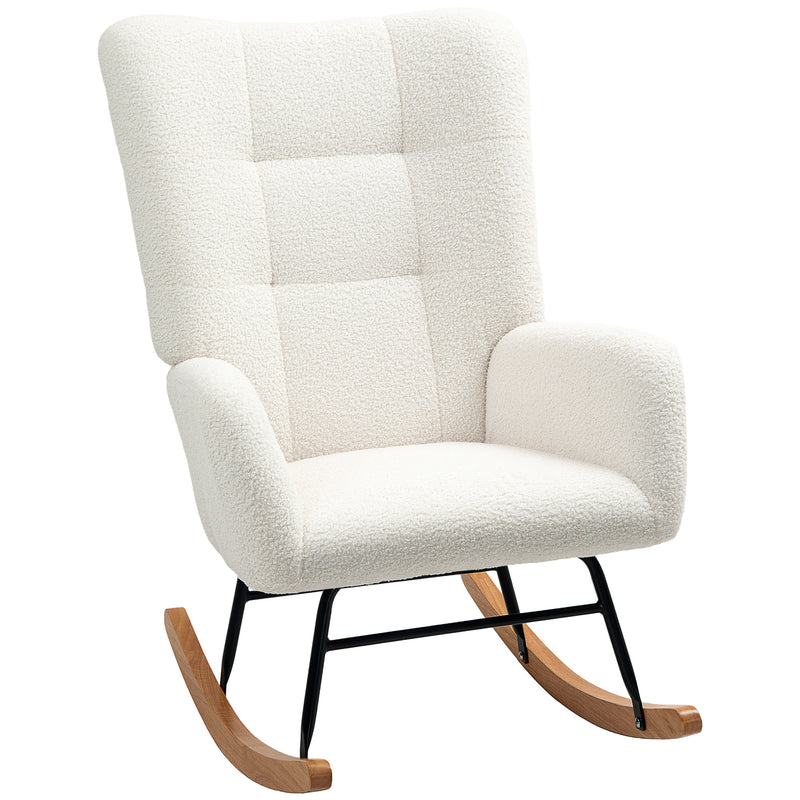 HOMCOM Rocking Chair, Modern Armchair with Backrest for Bedroom