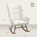 HOMCOM Rocking Chair, Modern Armchair With Backrest For Bedroom