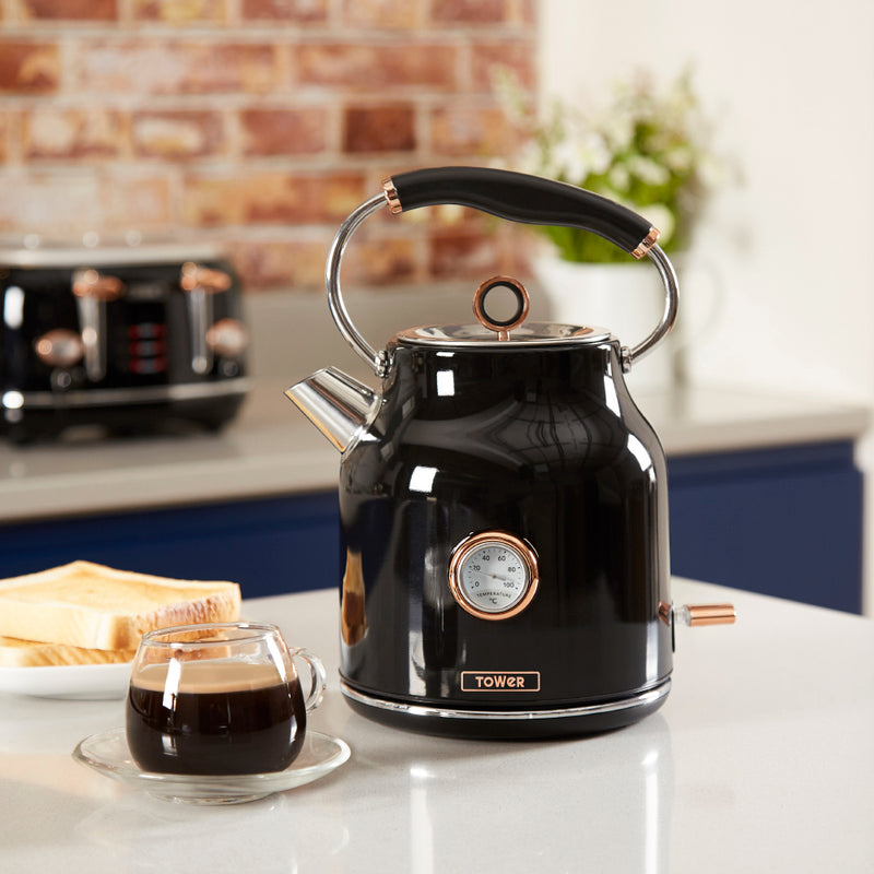 Tower Bottega Kettle 1.7L Black Rose Gold