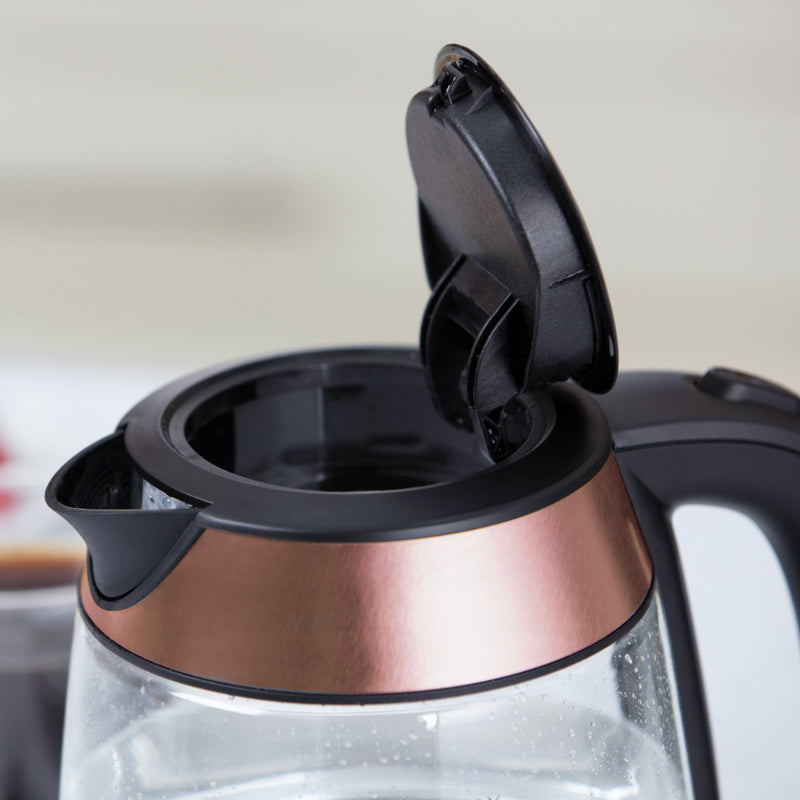 Tower RoseGold Glass Kettle 3KW 1.7L  - Rose Gold