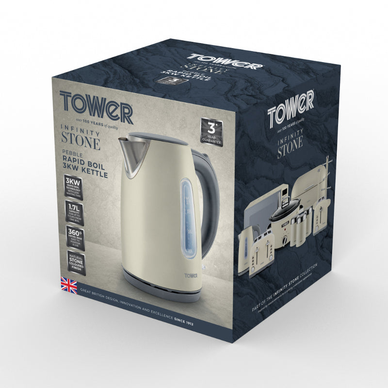 Tower Infinity Stone Kettle 3KW 1.7L  - Pebble