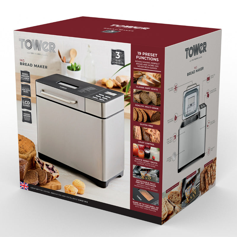Tower Digital Bread Maker 650w  - Stainless Steel