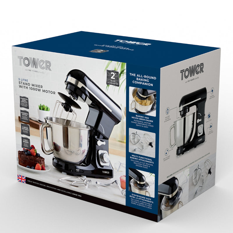 Tower Stand Mixer 1000W  - Black