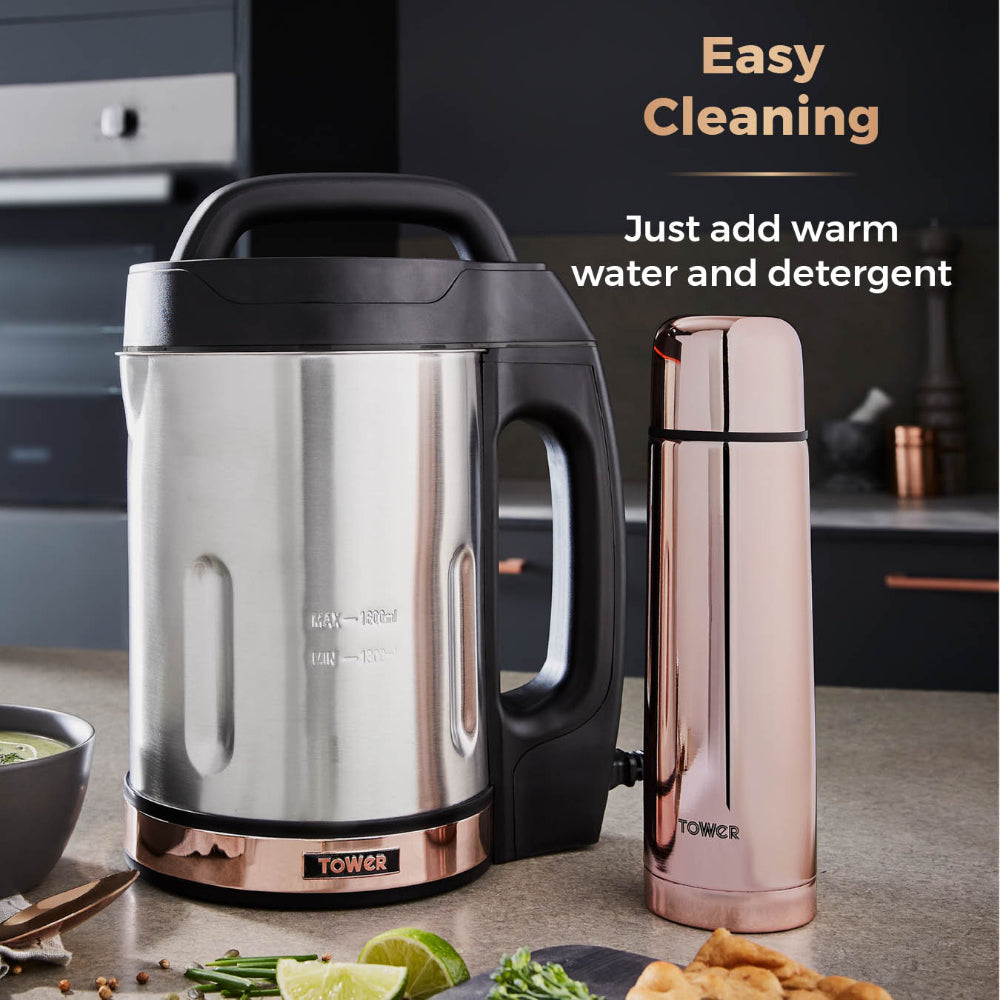 Tower Rose Gold Soup Maker 1.6L with flask Rose Gold