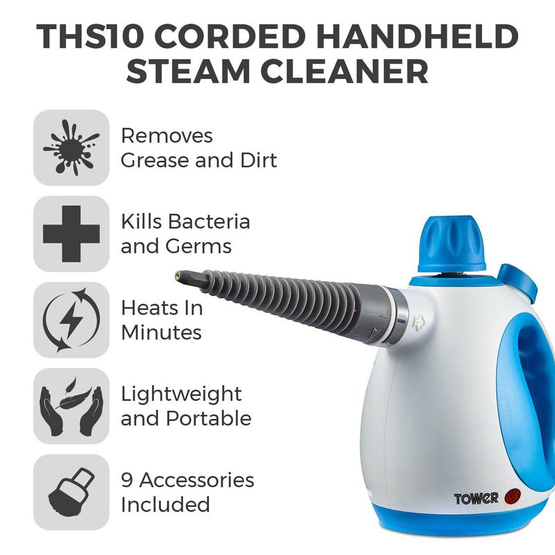 Tower Handheld Steam Cleaner - Blue