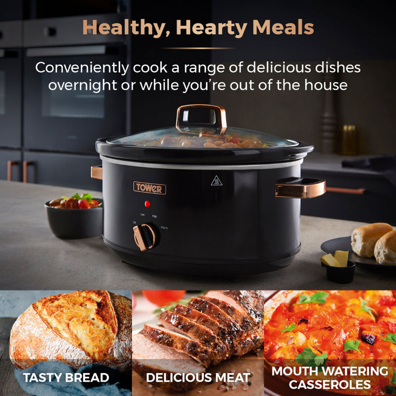 Tower Rose Gold Slow Cooker 6.5L  - Rose Gold