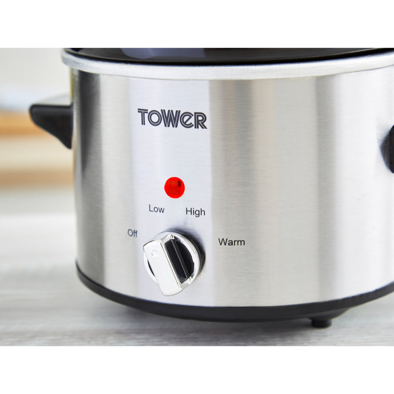 Tower Infinity Slow Cooker 1.5L  - Stainless Steel