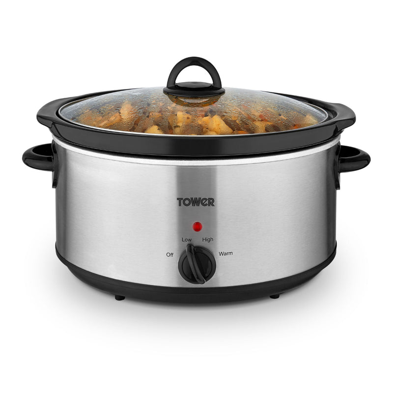 Tower Slow Cooker Oval 5.5L  - Stainless Steel