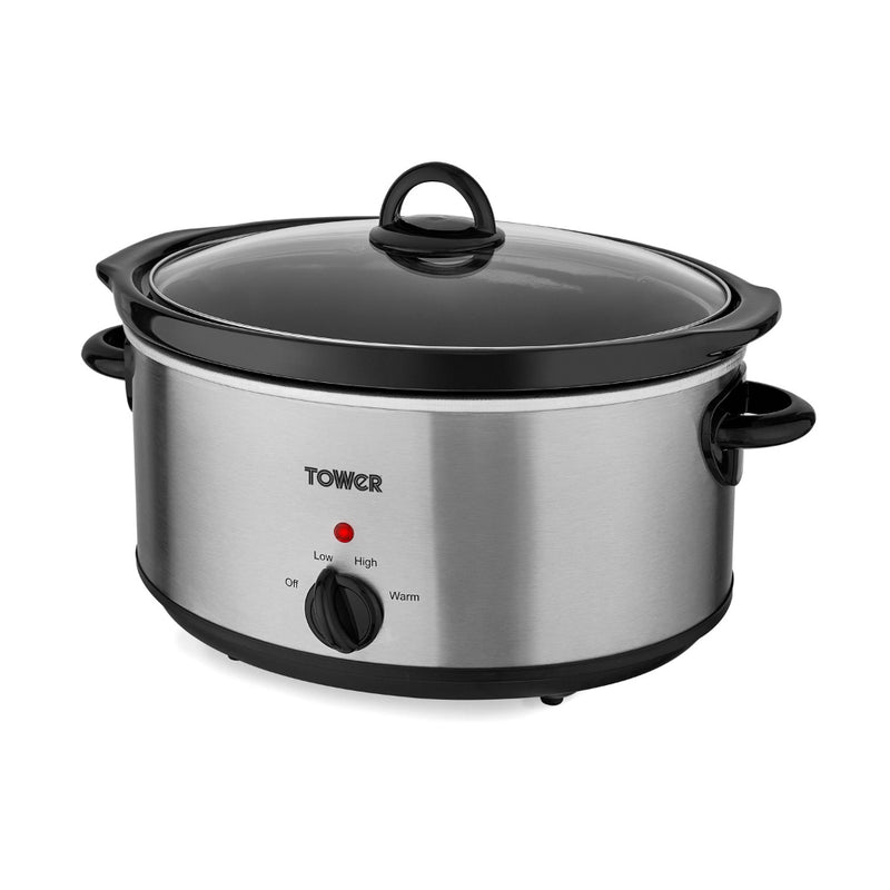 Tower Slow Cooker Oval 5.5L  - Stainless Steel