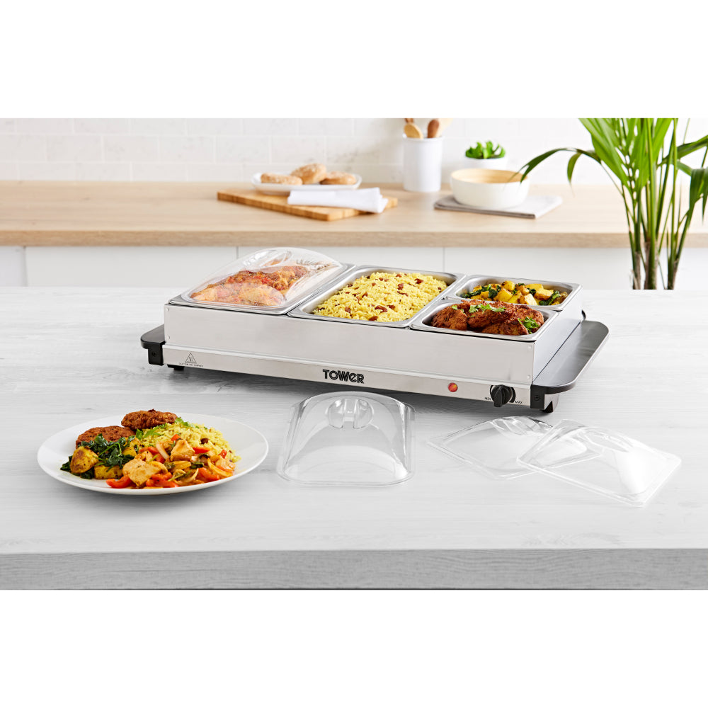Tower Buffet Server 4 Tray Stainless Steel
