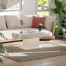 HOMCOM Extendable Coffee Table, Living Room Table with LED Lights, White