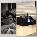 HOMCOM Organiser Holder Multi-Function Storage Caddy Drawers Black