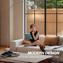 HOMCOM Arc Floor Lamp For Living Room, Free Standing Tall Lamp, Silver Tone