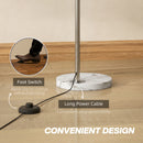 HOMCOM Arc Floor Lamp For Living Room, Free Standing Tall Lamp, Silver Tone