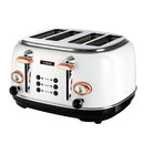Tower Rose Gold 4 Slice Toaster  - White