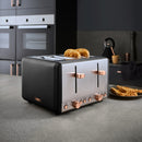 Tower Cavaletto 4 Slice Toaster  - Black
