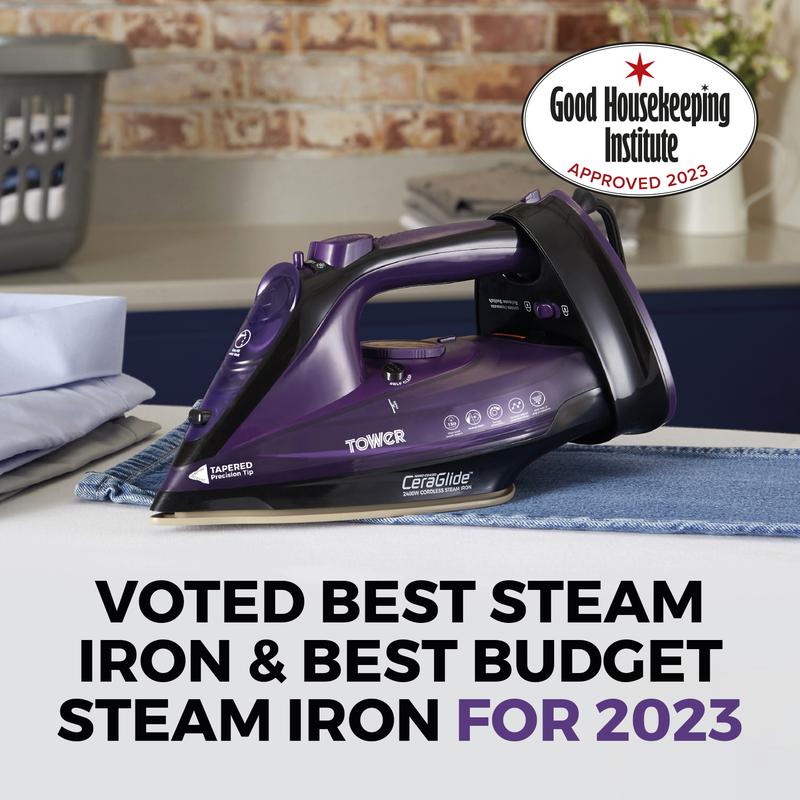 Tower Ceraglide Cord Cordless Iron 2400w  - Purple