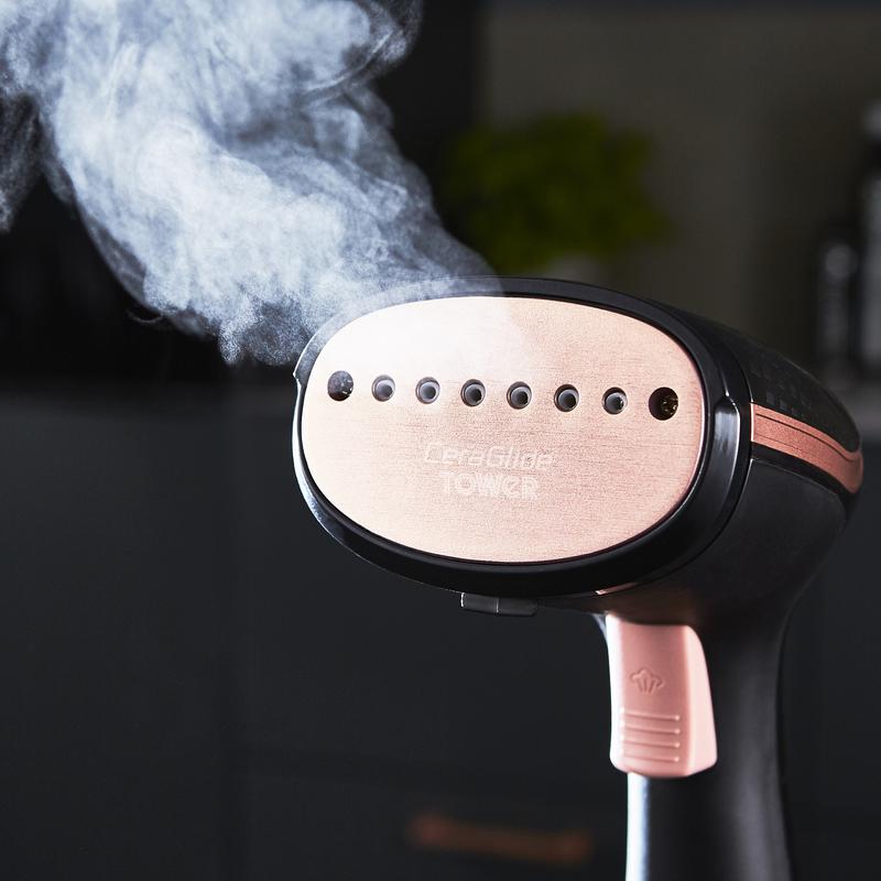 Tower Rose Gold Garment Steamer  - Black