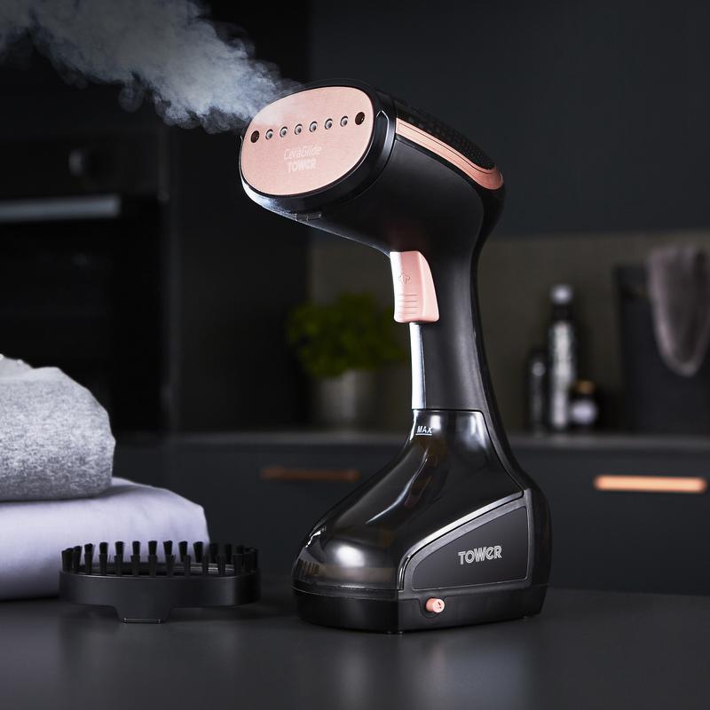 Tower Rose Gold Garment Steamer  - Black