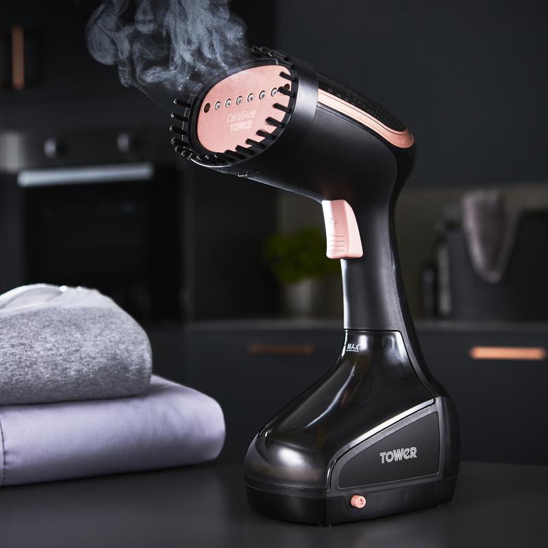 Tower Rose Gold Garment Steamer  - Black