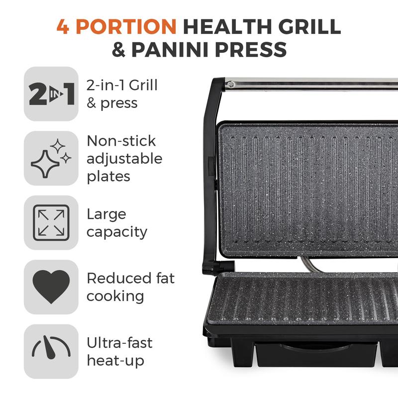 Tower Health Ceramic Grill & Griddle  - Black
