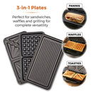 Tower Deep Fill Sandwich Maker 3in1  - Stainless Steel