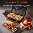 Tower Deep Fill Sandwich Maker 3in1  - Stainless Steel