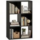 HOMCOM Industrial Storage Shelf, Bookcase, Bookshelf, Black Wood Effect