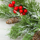 HOMCOM 60 cm Prelit Christmas Wreath, Door Wreath with Realistic Branches