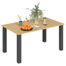 Outsunny Garden Table with Parasol Hole, Slatted Metal Tabletop, Brown