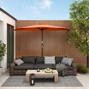 Outsunny 2.7m Metal Frame Garden Furniture Parasol Half Round Umbrella Orange