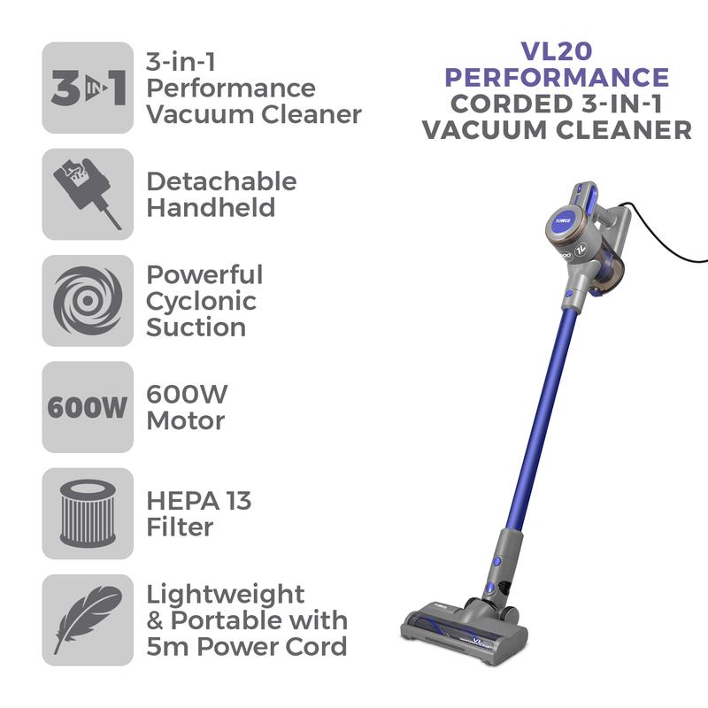 Tower VL20 Pets Corded Stick Vacuum Cleaner  - Blue