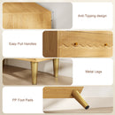 HOMCOM Chest of Drawers, 3 Drawer Dresser Steel Legs and Wooden Top, Oak
