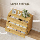 HOMCOM Chest of Drawers, 3 Drawer Dresser Steel Legs and Wooden Top, Oak