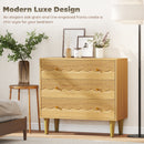 HOMCOM Chest of Drawers, 3 Drawer Dresser Steel Legs and Wooden Top, Oak