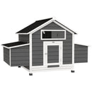 PawHut Chicken Coop With Nesting Box, Openable Top, Pull-Out Tray, Grey